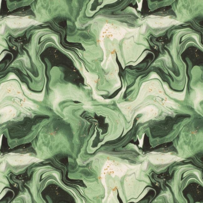 Tkanina dekoracyjna zielona z cyfrowym nadrukiem marmuru 01670/025
