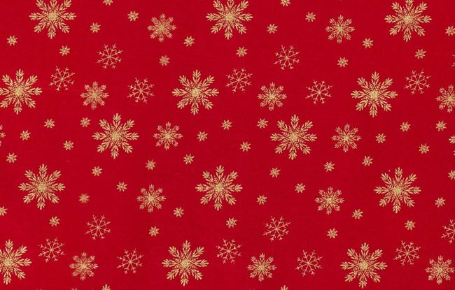 Tkanina bawełniana świąteczna nadrukiem płatków śniegu 16720/015