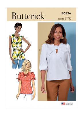 Wykrój Butterick na damskie bluzki w wiel. 34-42 B6876-B5