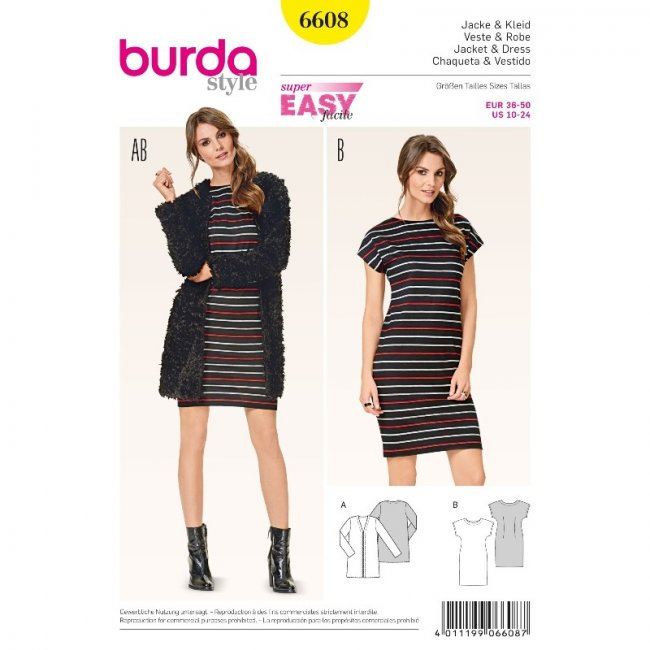 Wykrój Burda na damskie bluzy 6608