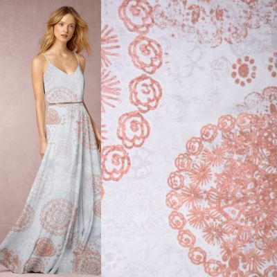 Dzianina funkcjonalna Venezia w kremowym kolorze z cyfrowym nadrukiem mandali AV2100187