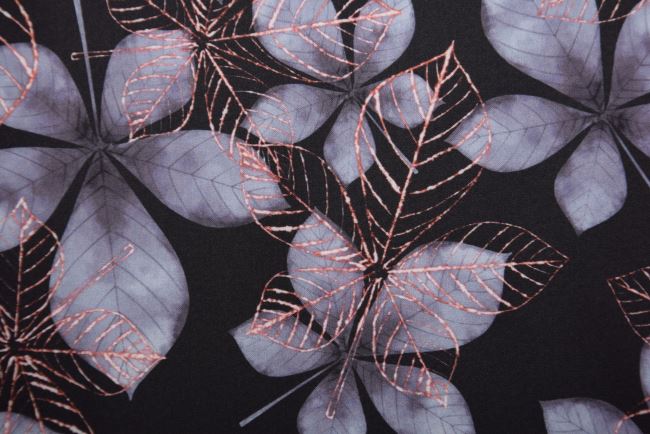 Softshell czarny z cyfrowym nadrukiem kwiatów 18407/061
