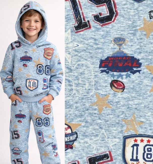 Polar alpejski w kolorze pręgowanym z cyfrowym nadrukiem napisów 22382/690