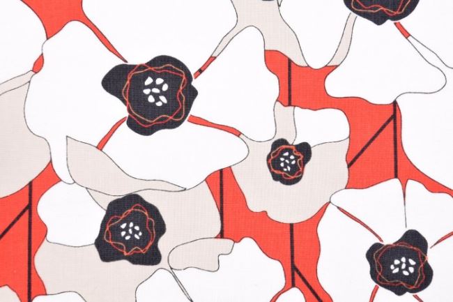 Amerykańska bawełna do patchworku czerwona z kwiatami 199PYOPM/129