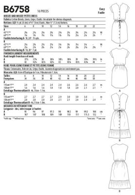 Wykrój  Butterick na sukienki w rozmiarze 40-48 B6758-E5 (1)