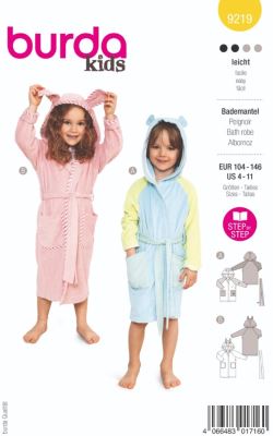 Wykrój na szlafrok dziecięcy w rozmiarze 104-146 9219