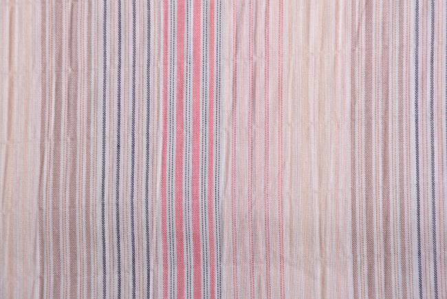 Tkanina bawełniana kremowa w pastelowe paski Q11254-013D
