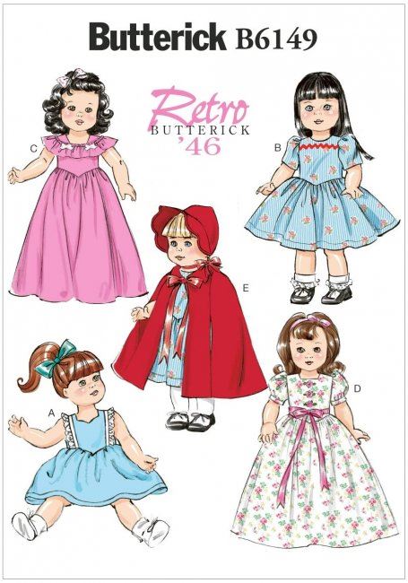 Wykrój Butterick na odzież retro dla małych dziewczynek w roz. uni B6149-OSz