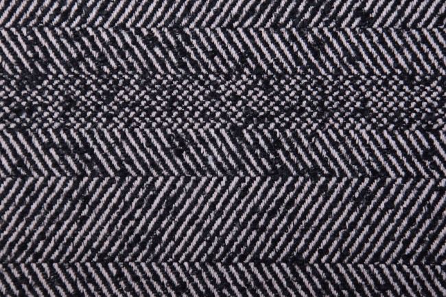 Tkanina wełniana płaszczowa z tkanym wzorem ozdobnych pasków TI412