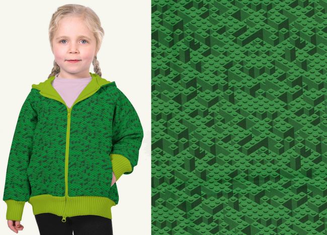 Softshell zielony z cyfrowym nadrukiem klocków Lego 20433/025