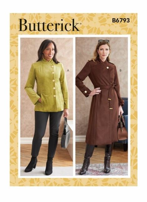 Wykrój Butterick na damskie płaszcze w roz.34-42 B6793-B5