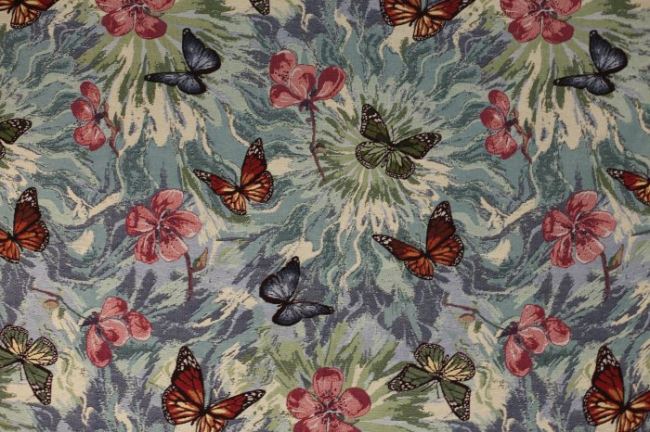 Gobelinowa tkanina dekoracyjna w motyle 1001/002