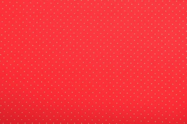 Tkanina bawełniana świąteczna czerwona z nadrukiem drobnych kropek 12700/015