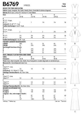 Wykrój Butterick na sukienkę i bluzkę w rozmiarach S-XL B6769-A (1)
