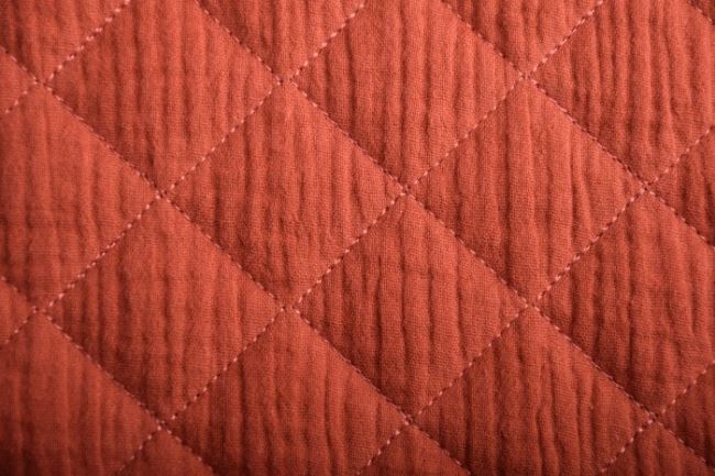 Pikówka bawełniana z muślinu w kolorze ceglanym 16248/156