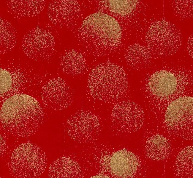 Świąteczna tkanina bawełniana czerwona z nadrukiem ozdobnym 18738/015