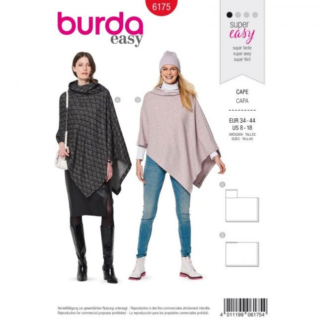 Wykrój na poncho w roz. 34-44 6175