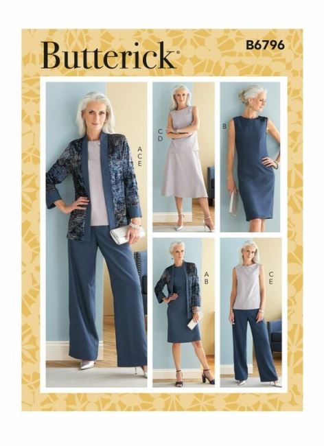 Wykrój Butterick na damski komplet w roz. 32-40 B6796-A5