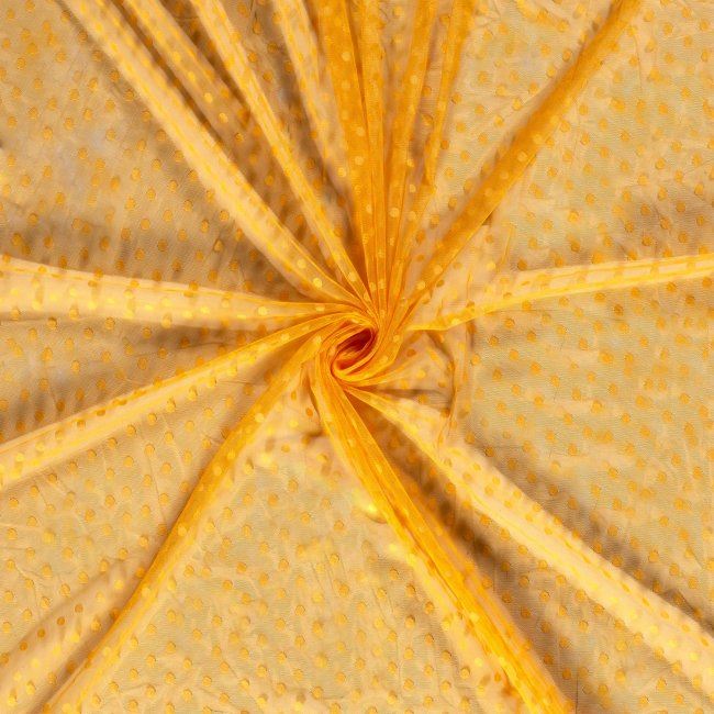 Tiul pomarańczowy z dużymi kropkami 13161/035