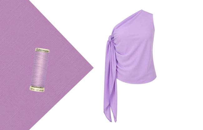 Zestaw do uszycia letniego topu wiskozowego liliowy SET63