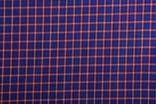 Tkanina bawełniana w kratkę w kolorze niebieskim AP117