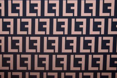 Czarny materiał na kostium Barbie z cyfrowym nadrukiem geometrycznym ET1957B (1)