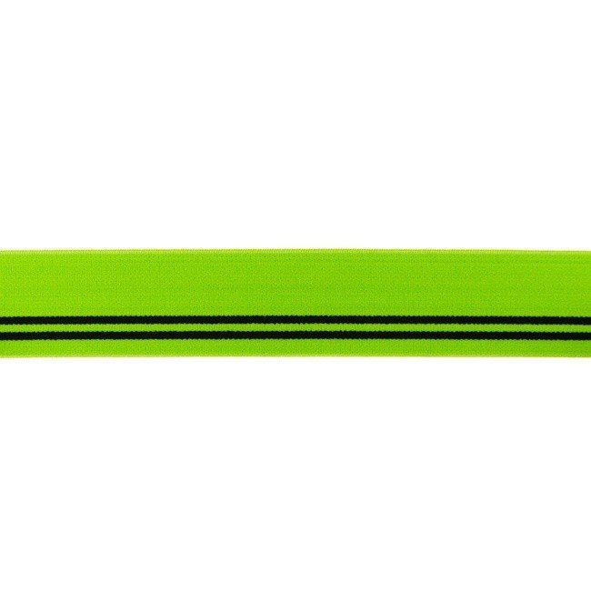 Ozdobna guma w kolorze zielonym z paskami 3cm 32189