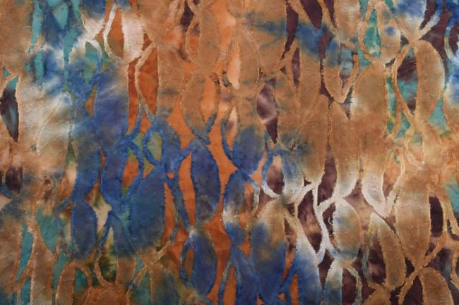 Dzianina z batikowanym wzorem w odcieniach brązu 16180/570