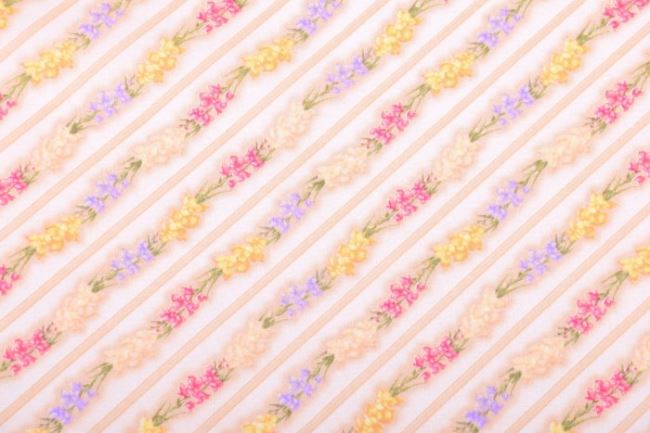 Amerykańska bawełna do patchworku z paskami i kwiatami 199PYOPM/05