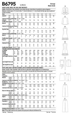 Wykrój Butterick na damski komplet w roz. 42-50 B6795-F5 (1)