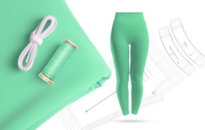 Zestaw do szycia legginsów sportowych w kolorze jasnozielonym SET43