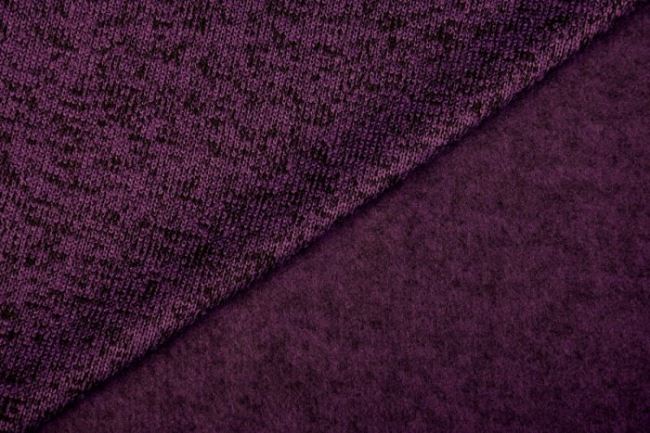 Dzianina swetrowa drapana fioletowy melanż 9048/47