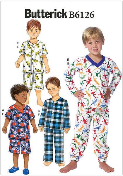 Wykrój Butterick na dziecięcą piżamę w roz. 92-116 B6126-CDD