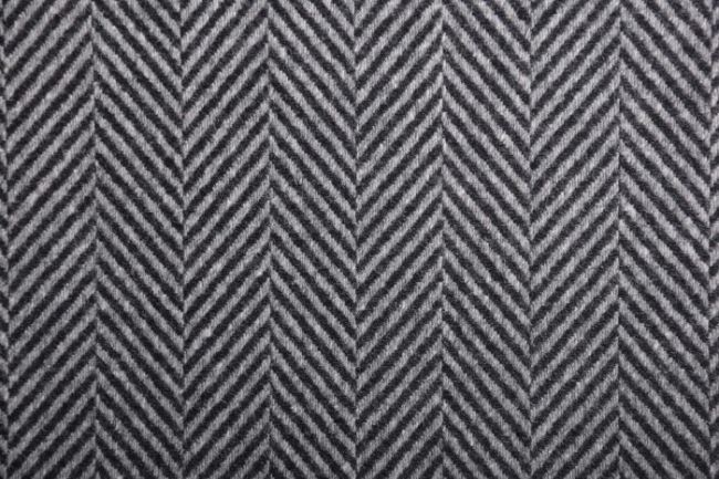 Tkanina płaszczowa szara ze wzorem geometrycznym 90625/001