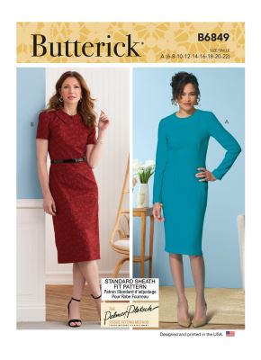 Wykrój Butterick na damskie sukienki w roz. 32-48 B6849-A