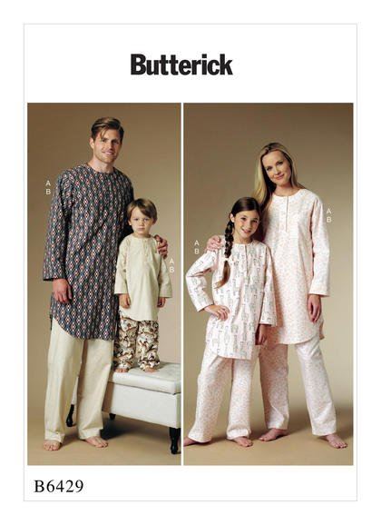 Wykrój Butterick na dziecięcą piżamę w roz.  92-152 B6429-Kids
