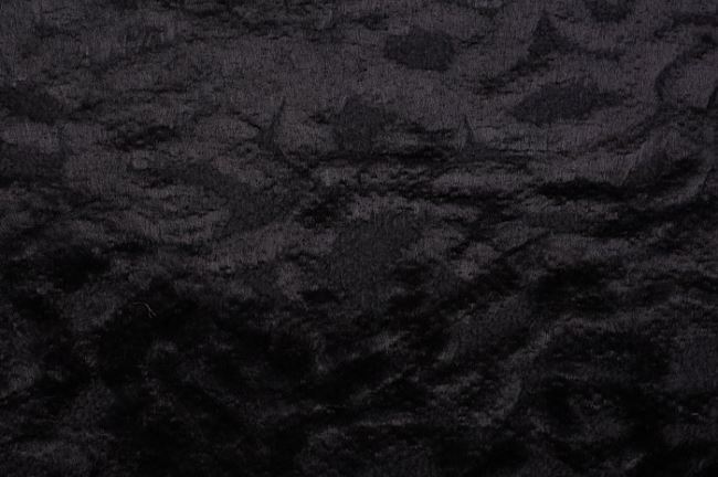 Sztuczne futro czarne z plastycznym wzorem AB374