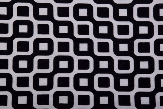 Tkanina dekoracyjna z czarno-białym wzorem 1229/069