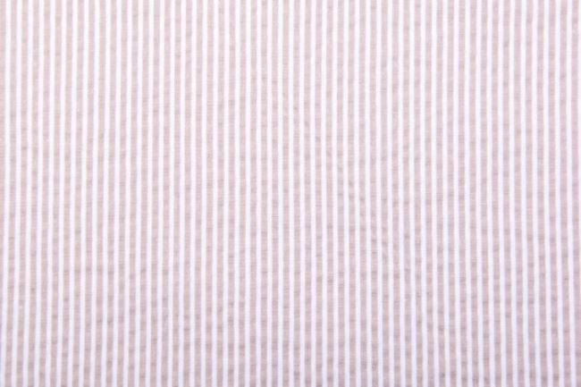 Bawełna koszulowa biało-beżowa z paskami kreszowana 0647/080